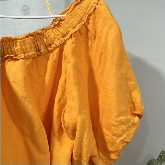 Anthropologie One-Shoulder Linen Blend Mango Mini Dress, Size XL, NWT - Picture 11 of 13